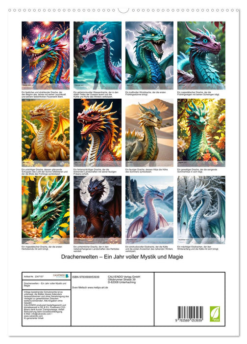 Drachenwelten – Ein Jahr voller Mystik und Magie (CALVENDO Premium Wandkalender 2027)