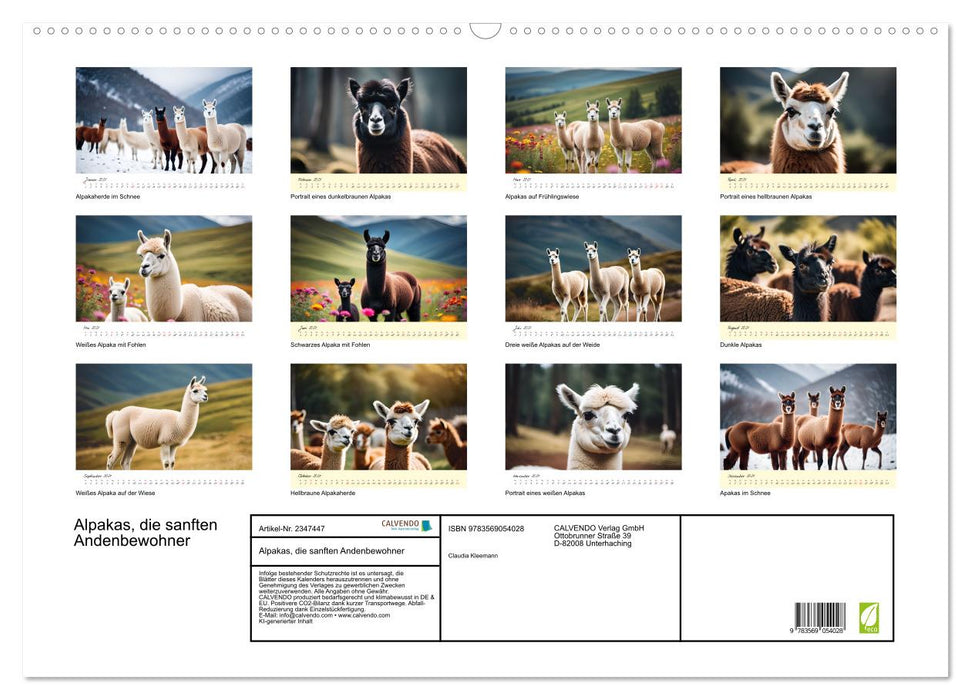 Alpakas, die sanften Andenbewohner (CALVENDO Wandkalender 2027)