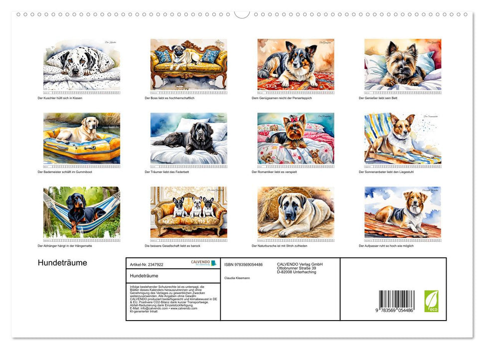 Hundeträume (CALVENDO Premium Wandkalender 2027)