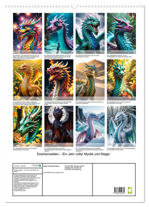 Drachenwelten – Ein Jahr voller Mystik und Magie (CALVENDO Wandkalender 2027)