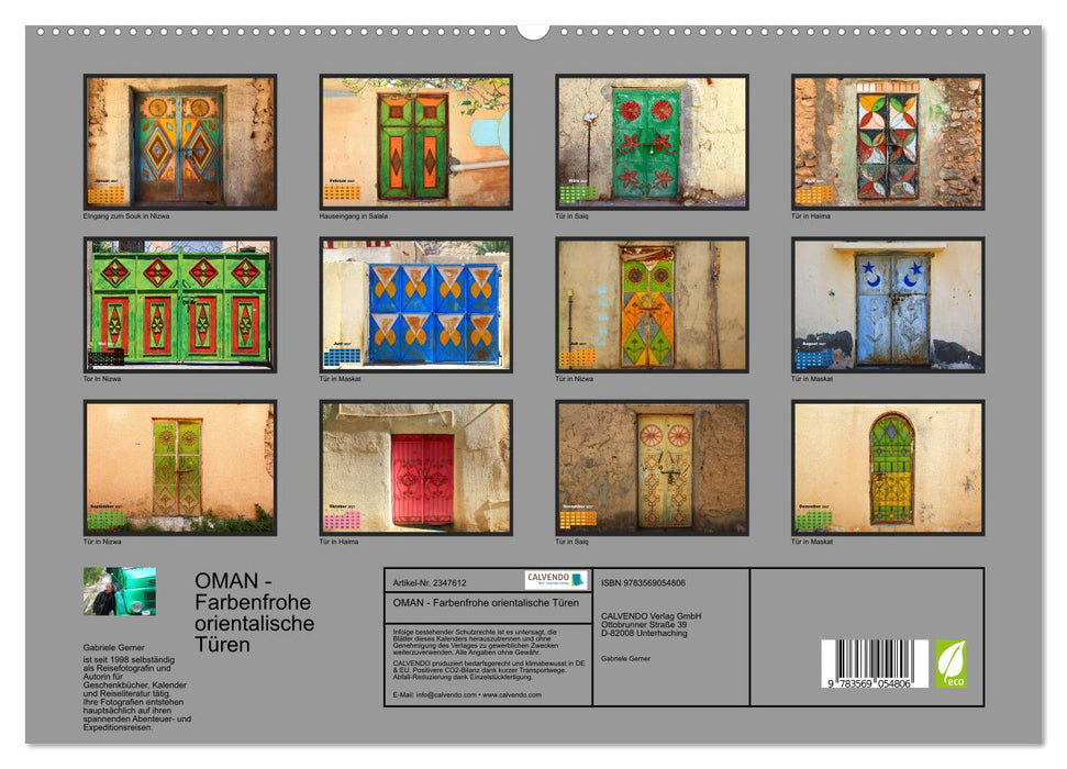 OMAN - Farbenfrohe orientalische Türen (CALVENDO Premium Wandkalender 2027)