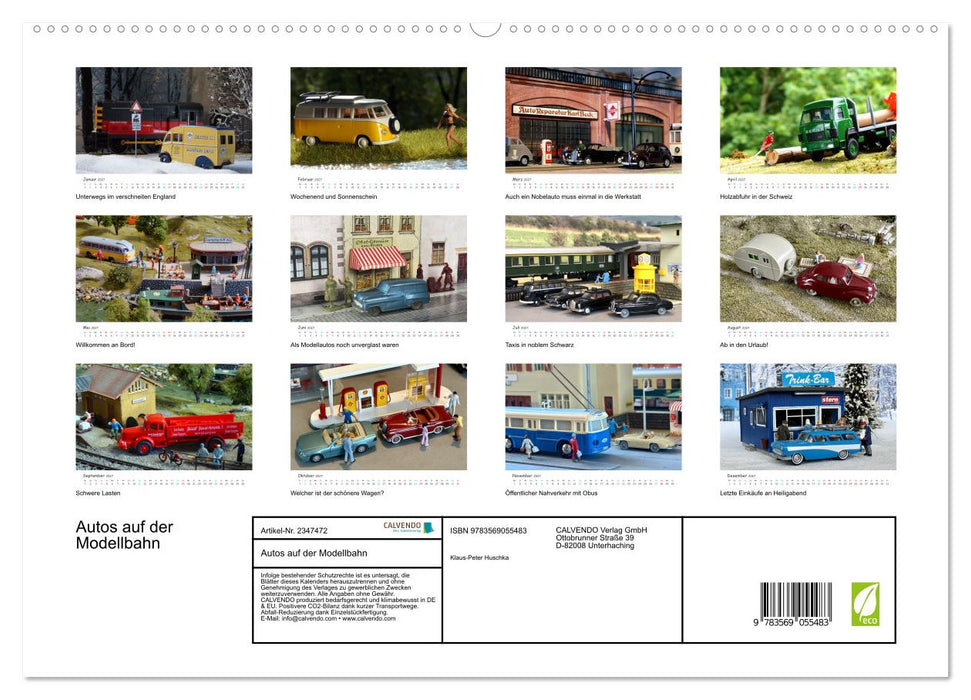 Autos auf der Modellbahn (CALVENDO Premium Wandkalender 2027)