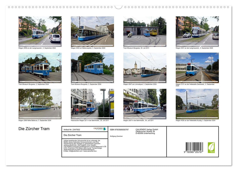 Die Zürcher Tram (CALVENDO Premium Wandkalender 2027)