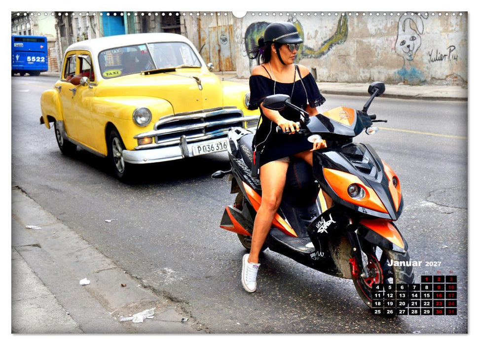 Motorroller - Oldtimer und Youngtimer in Kuba (CALVENDO Premium Wandkalender 2027)