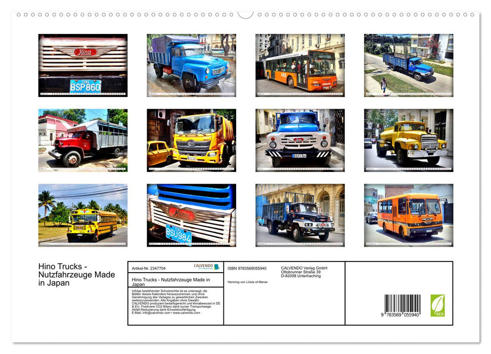 Hino Trucks - Nutzfahrzeuge Made in Japan (CALVENDO Premium Wandkalender 2027)