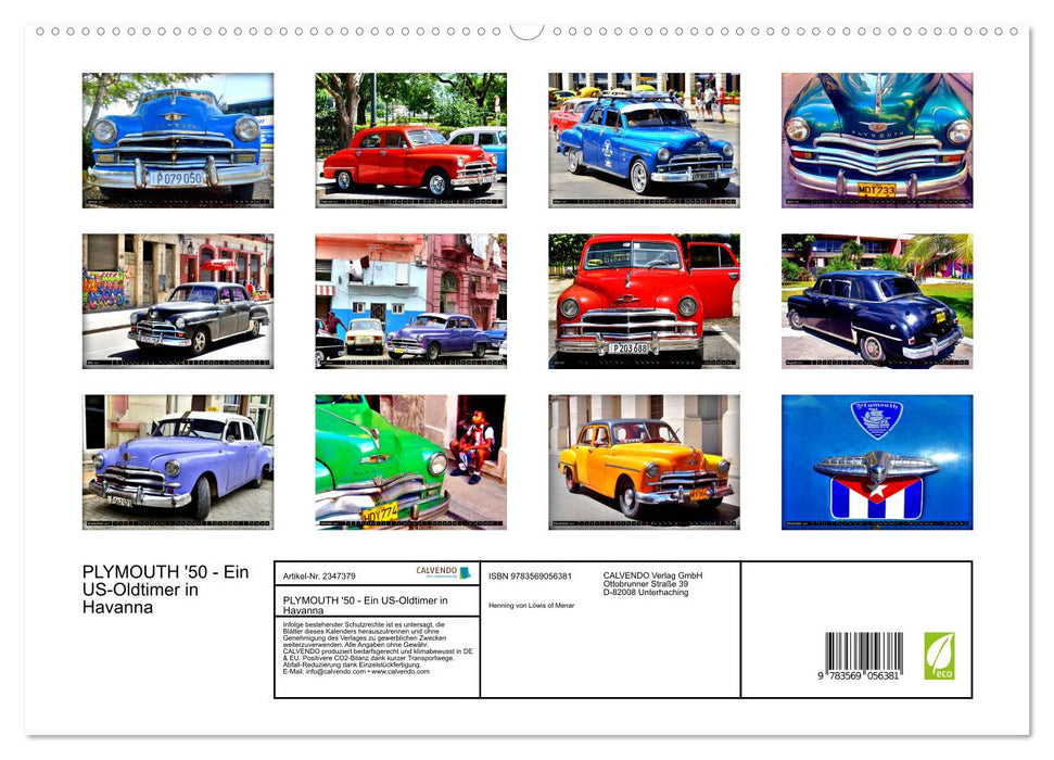 PLYMOUTH '50 - Ein US-Oldtimer in Havanna (CALVENDO Premium Wandkalender 2027)