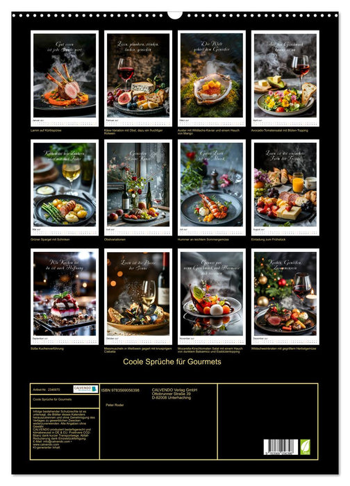 Coole Sprüche für Gourmets (CALVENDO Wandkalender 2027)