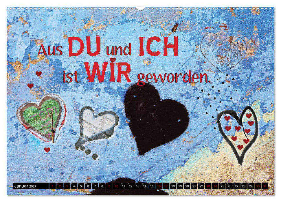 Herzig Liebesbotschaften (CALVENDO Premium Wandkalender 2027)