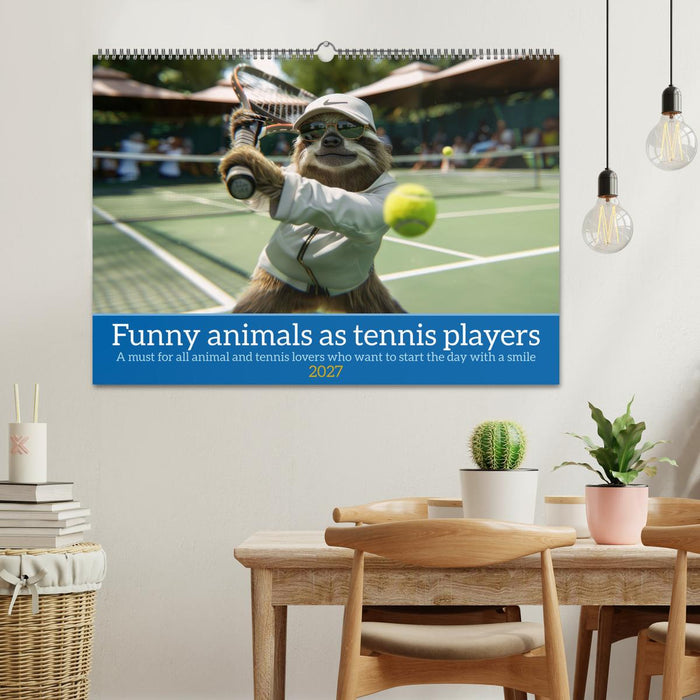 Funny animals as tennis players (CALVENDO Monthly Calendar 2027)
