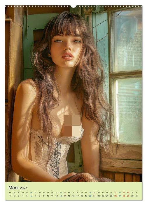 Flirt am Fenster - Sexy Frauen (CALVENDO Premium Wandkalender 2027)
