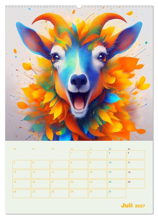 Tiere im Farbenrausch (CALVENDO Premium Wandkalender 2027)