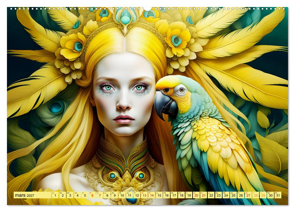 La muse aux oiseaux (CALVENDO Calendrier mensuel 2027)