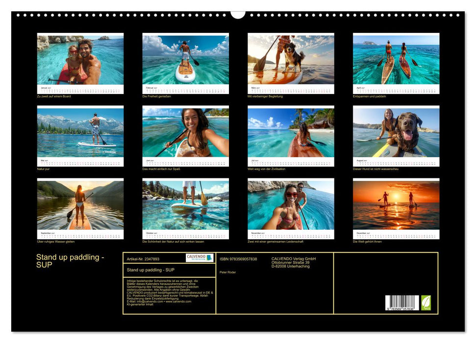 Stand up paddling - SUP (CALVENDO Wandkalender 2027)