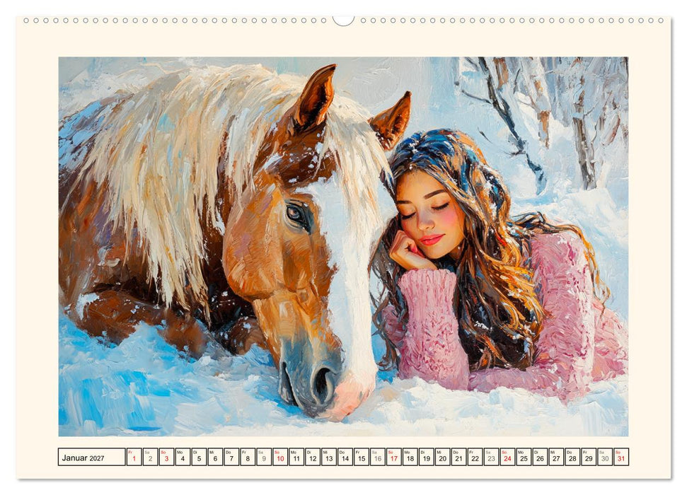 Seelenverwandte. Frauen und Pferde. Die Magie der Verbundenheit (CALVENDO Premium Wandkalender 2027)