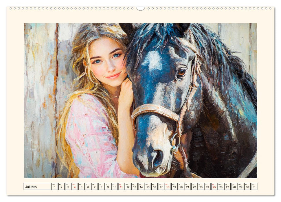 Seelenverwandte. Frauen und Pferde. Die Magie der Verbundenheit (CALVENDO Premium Wandkalender 2027)