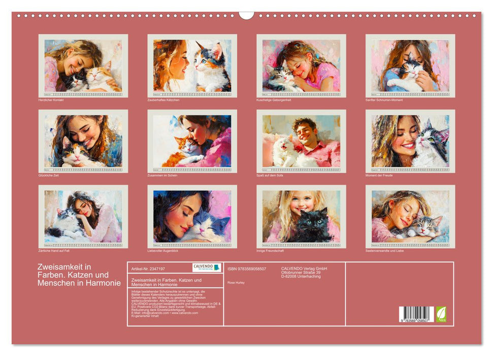 Zweisamkeit in Farben. Katzen und Menschen in Harmonie (CALVENDO Wandkalender 2027)