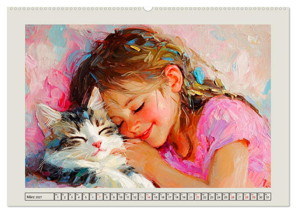 Zweisamkeit in Farben. Katzen und Menschen in Harmonie (CALVENDO Wandkalender 2027)
