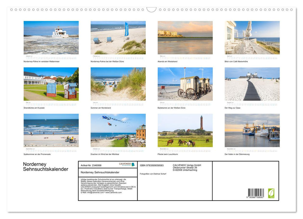 Norderney Sehnsuchtskalender (CALVENDO Wandkalender 2027)