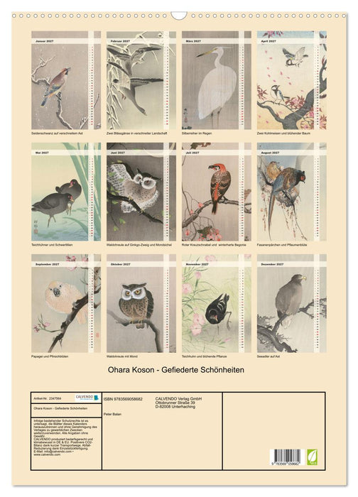 Ohara Koson - Gefiederte Schönheiten (CALVENDO Wandkalender 2027)