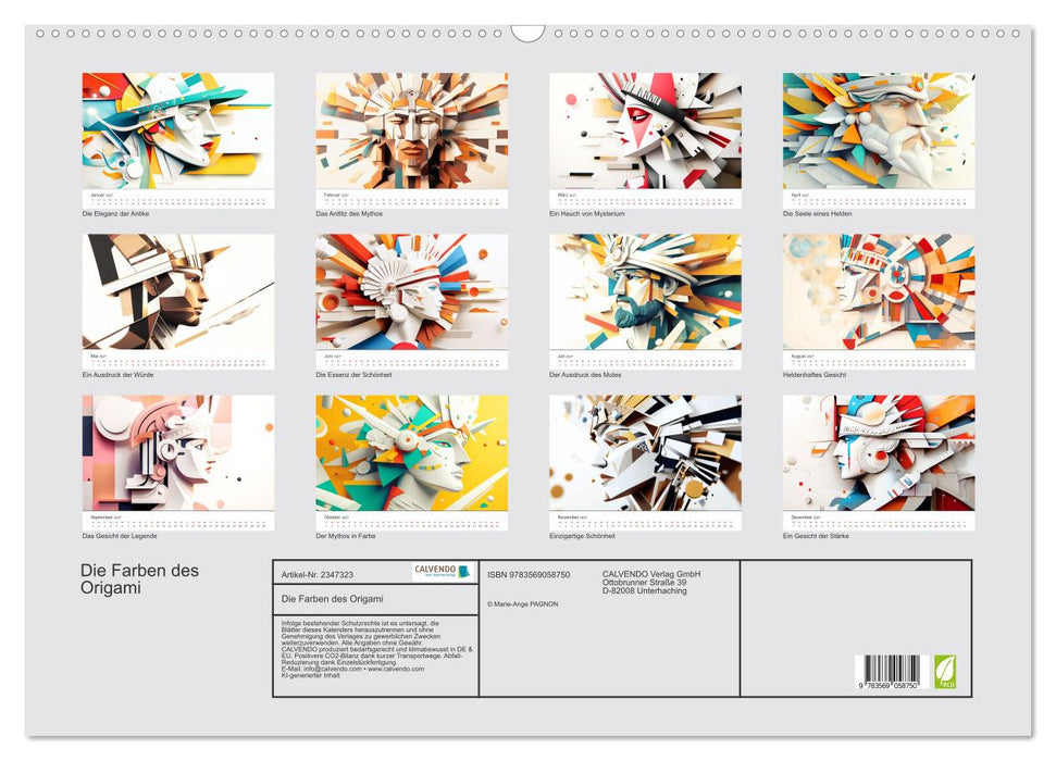 Die Farben des Origami (CALVENDO Wandkalender 2027)