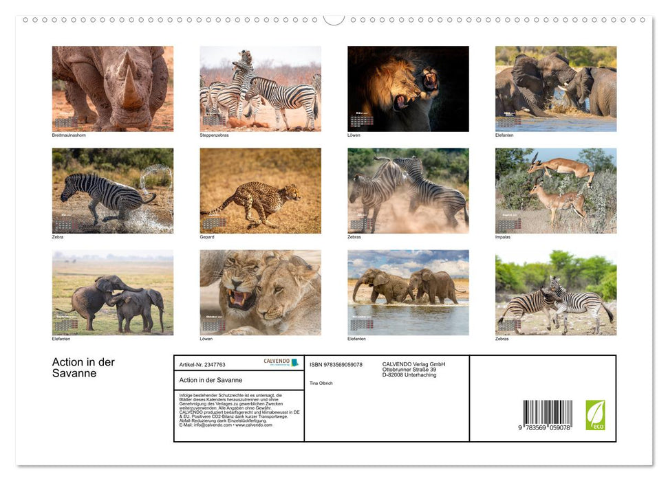 Action in der Savanne (CALVENDO Premium Wandkalender 2027)