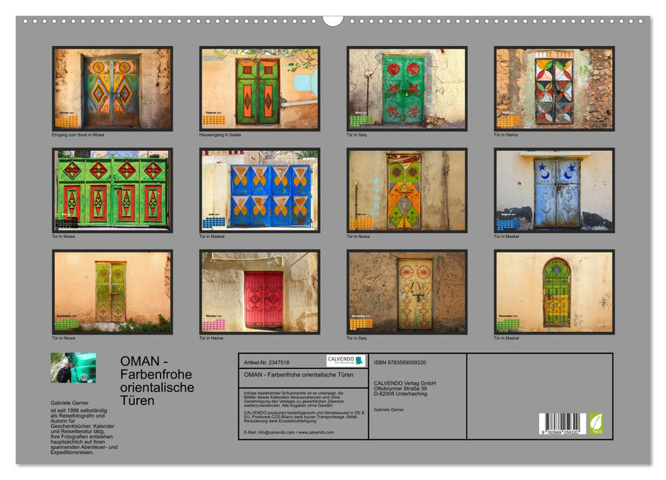 OMAN - Farbenfrohe orientalische Türen (CALVENDO Wandkalender 2027)