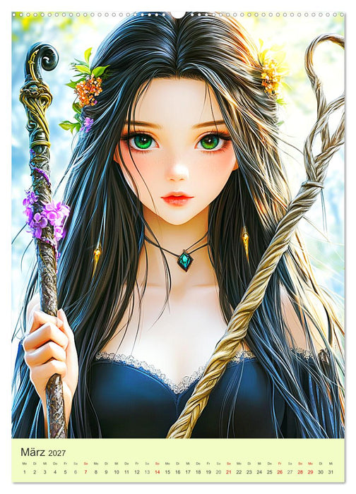 Keltische Mythen. Die magische Anderwelt-Fantasy im Manga-Stil (CALVENDO Wandkalender 2027)
