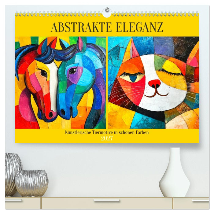 Abstrakte Eleganz. Künstlerische Tiermotive in schönen Farben (CALVENDO Premium Wandkalender 2027)