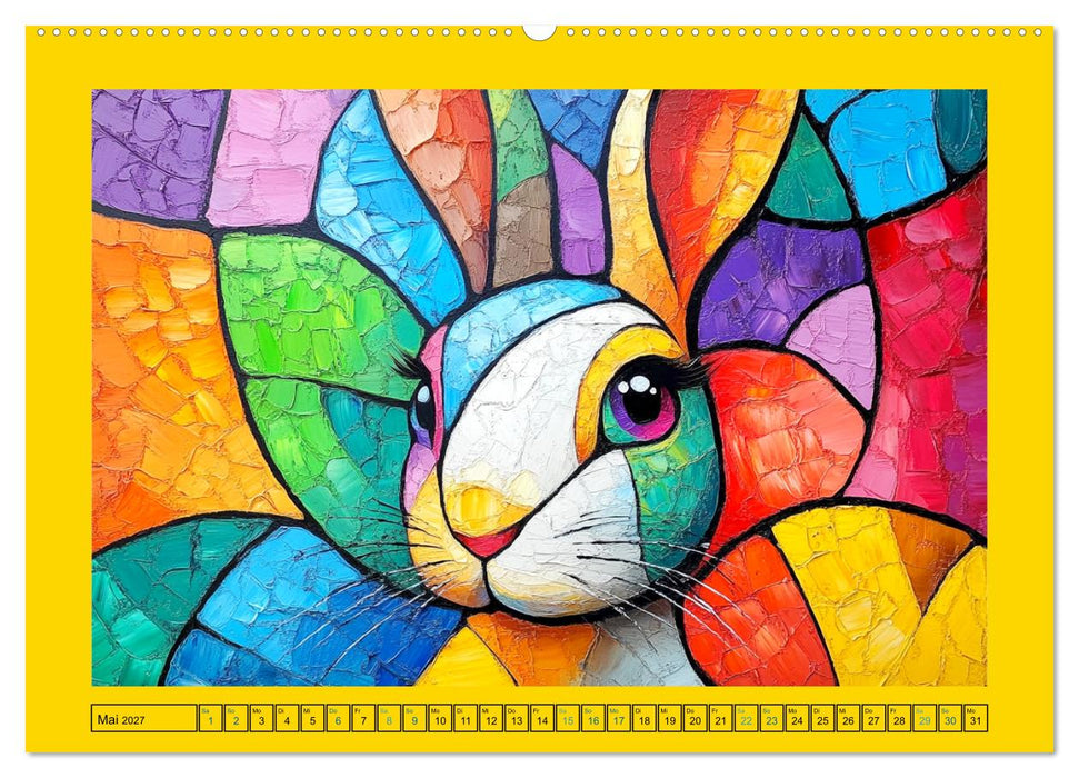 Abstrakte Eleganz. Künstlerische Tiermotive in schönen Farben (CALVENDO Premium Wandkalender 2027)