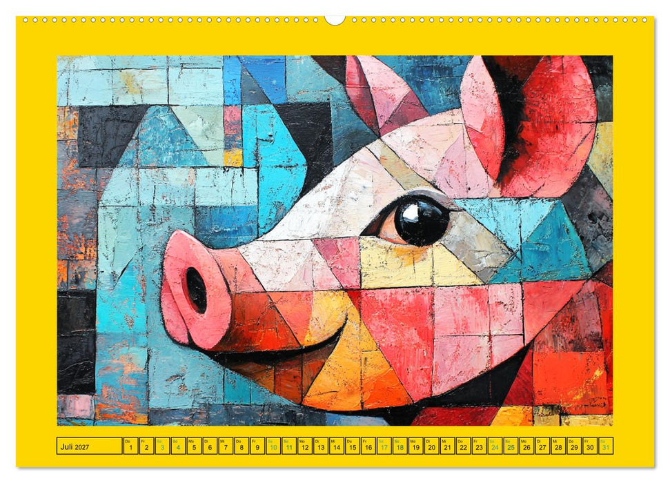 Abstrakte Eleganz. Künstlerische Tiermotive in schönen Farben (CALVENDO Premium Wandkalender 2027)