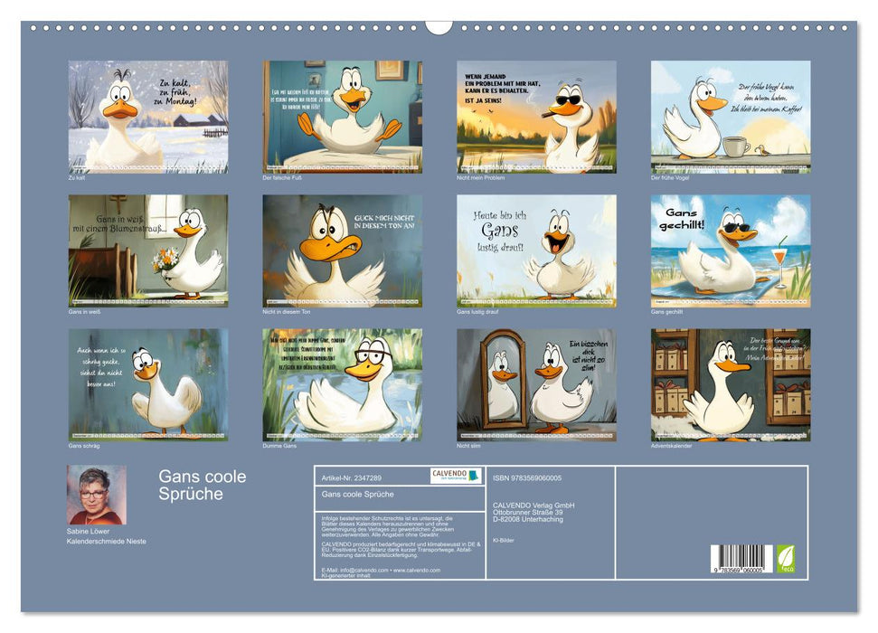 Gans coole Sprüche (CALVENDO Wandkalender 2027)