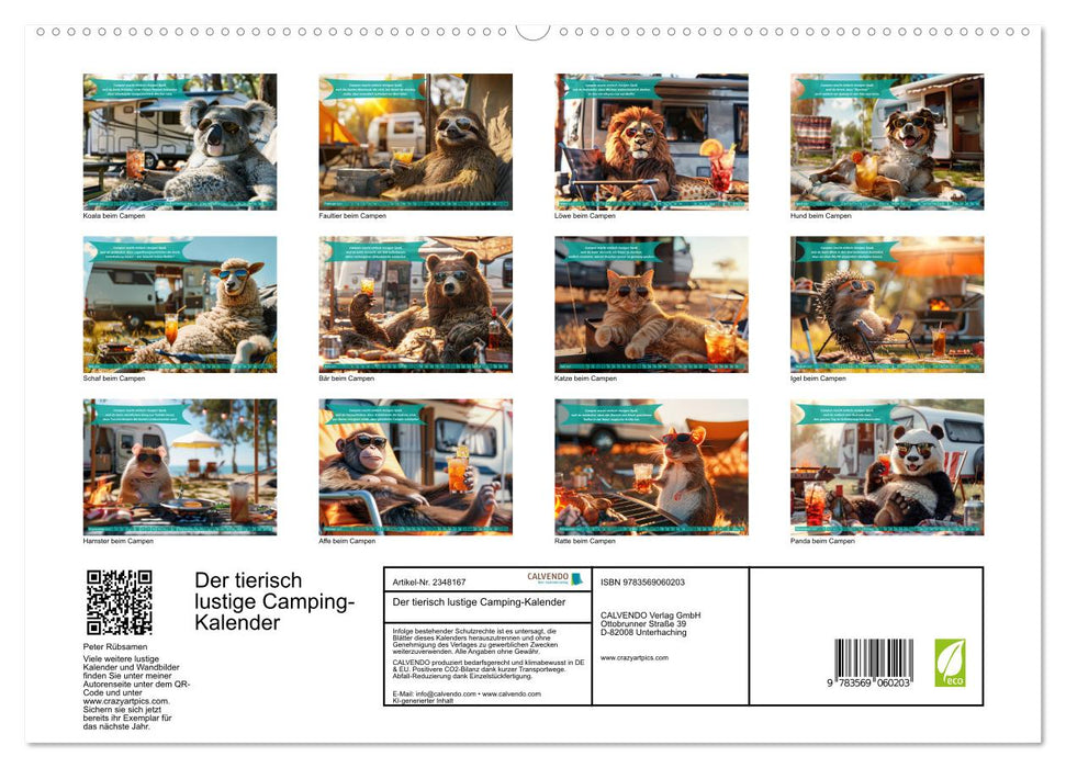 Der tierisch lustige Camping-Kalender (CALVENDO Premium Wandkalender 2027)