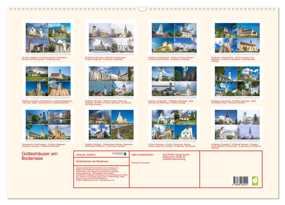 Gotteshäuser am Bodensee (CALVENDO Wandkalender 2027)