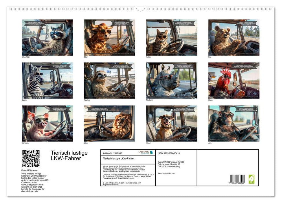 Tierisch lustige LKW-Fahrer (CALVENDO Wandkalender 2027)