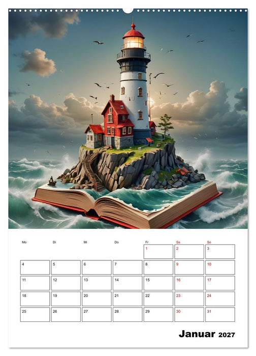 Magische surreale Buchwelten (CALVENDO Premium Wandkalender 2027)