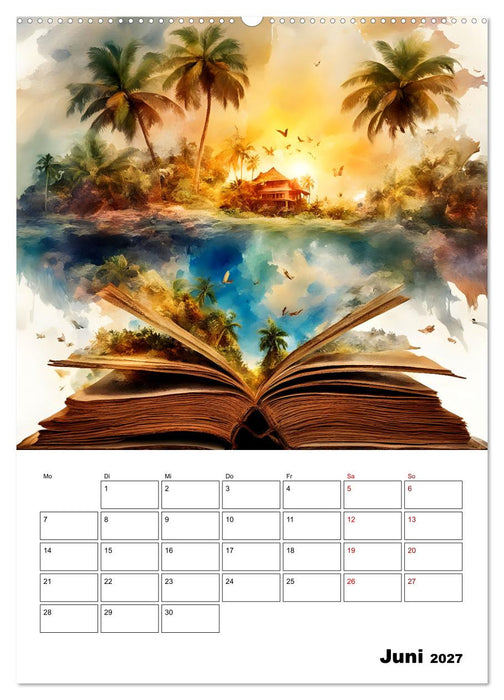Magische surreale Buchwelten (CALVENDO Premium Wandkalender 2027)