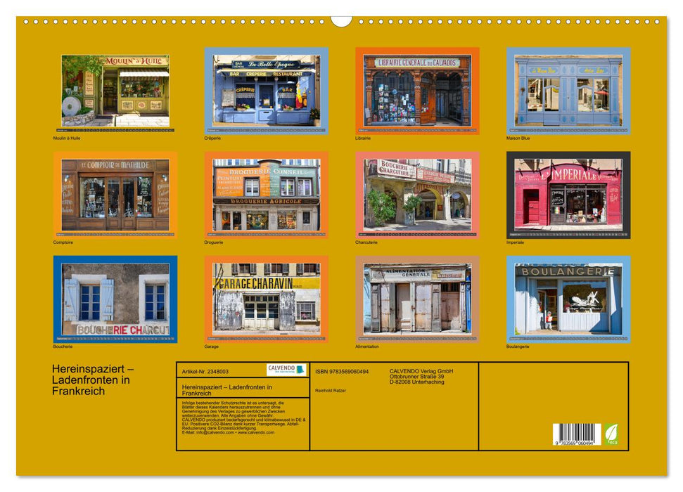 Hereinspaziert – Ladenfronten in Frankreich (CALVENDO Wandkalender 2027)
