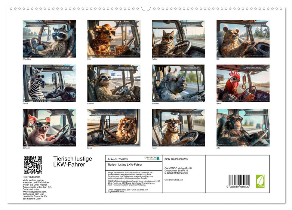 Tierisch lustige LKW-Fahrer (CALVENDO Premium Wandkalender 2027)