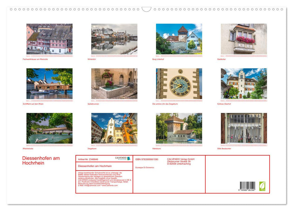 Diessenhofen am Hochrhein (CALVENDO Wandkalender 2027)