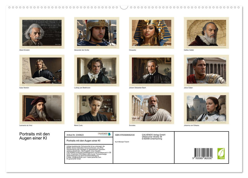 Portraits mit den Augen einer KI (CALVENDO Premium Wandkalender 2027)