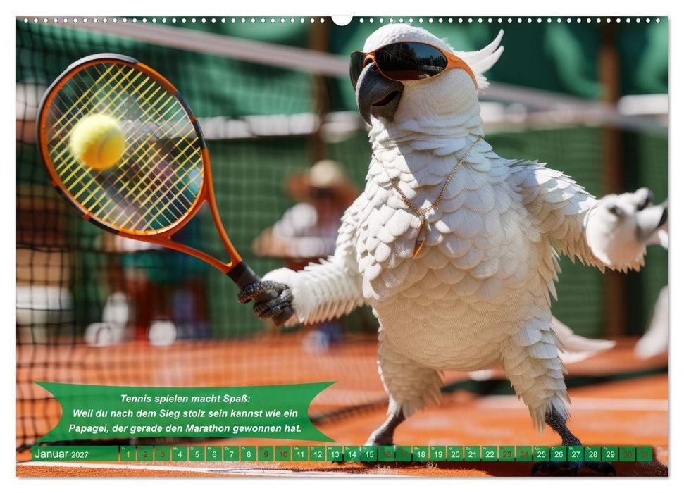 Der tierisch lustige Tennis-Kalender (CALVENDO Premium Wandkalender 2027)