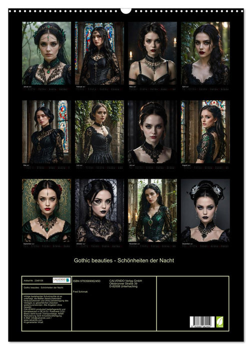Gothic beauties - Schönheiten der Nacht (CALVENDO Wandkalender 2027)