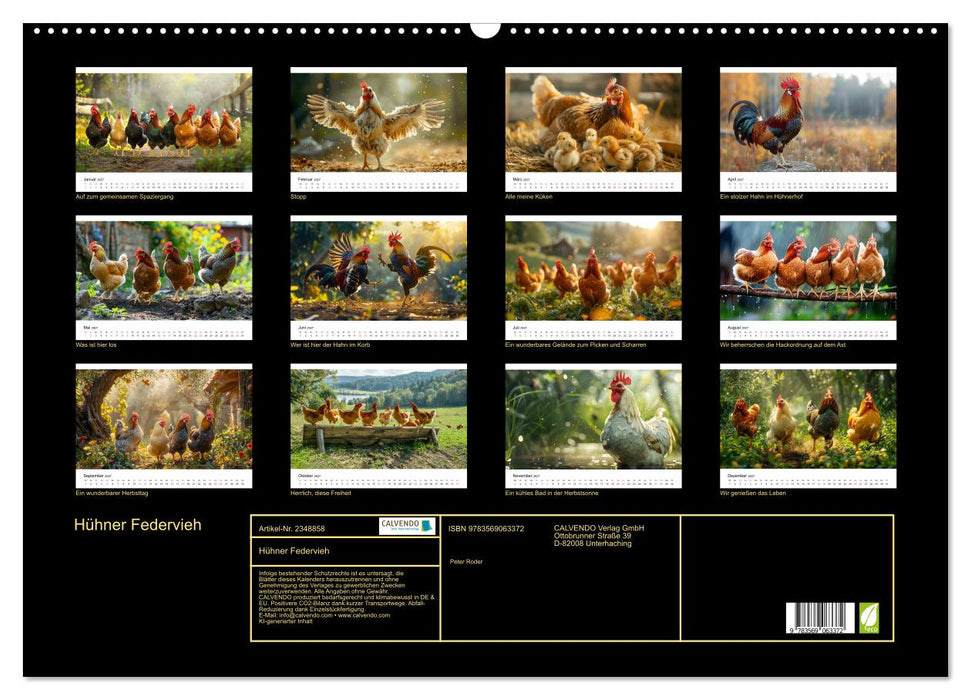 Hühner Federvieh (CALVENDO Wandkalender 2027)