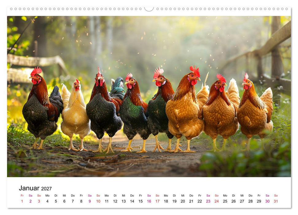 Hühner Federvieh (CALVENDO Wandkalender 2027)