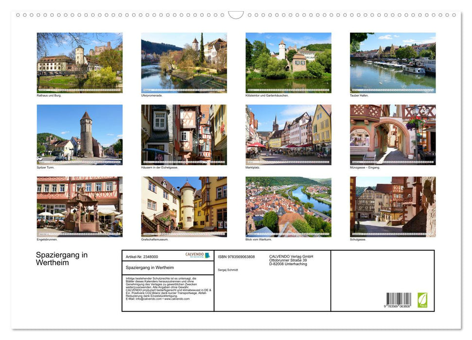 Spaziergang in Wertheim (CALVENDO Wandkalender 2027)
