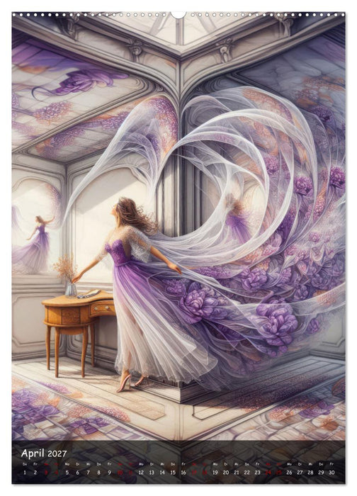 Mystische Weiblichkeit - Frauen in abstrakter Droste-Kunst (CALVENDO Wandkalender 2027)