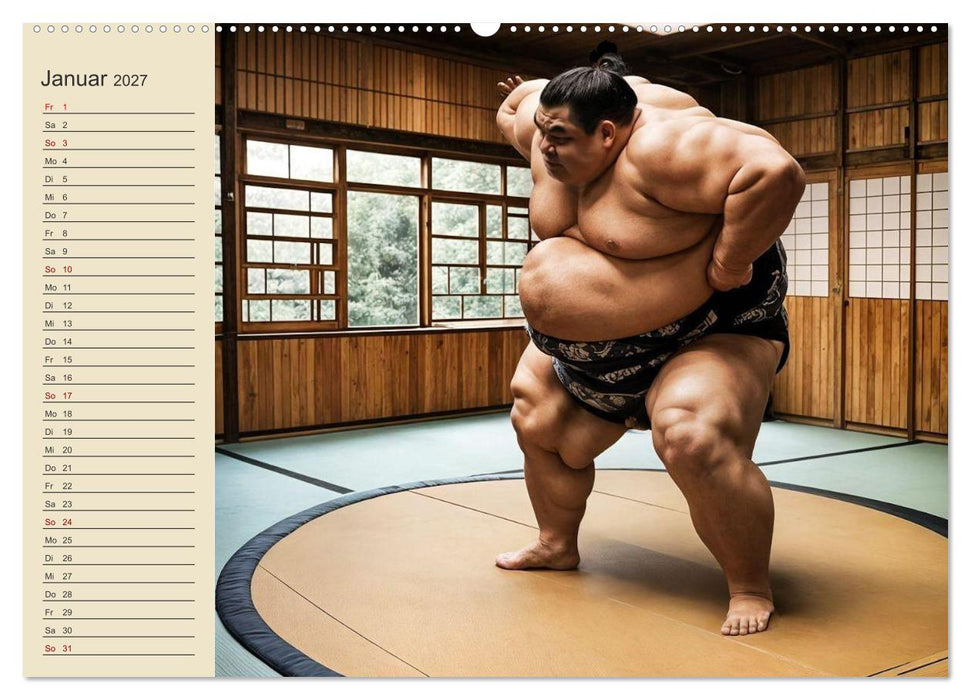 KI Sumo-Kämpfer Im Ring der Giganten (CALVENDO Wandkalender 2027)