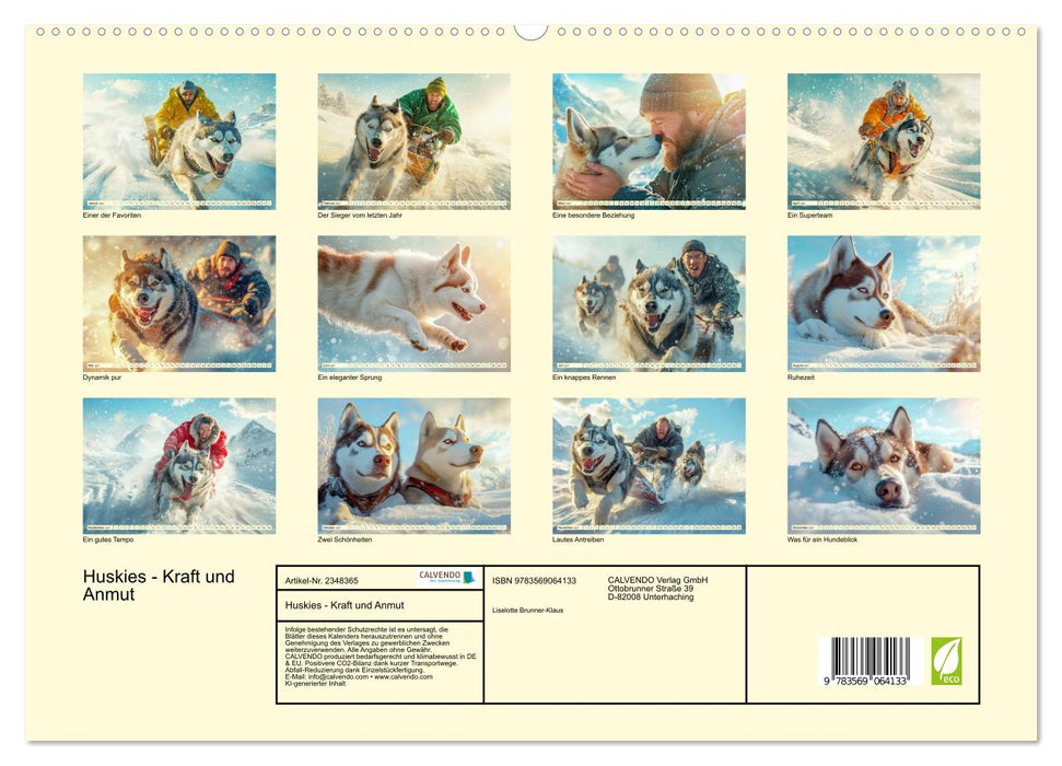 Huskies - Kraft und Anmut (CALVENDO Premium Wandkalender 2027)