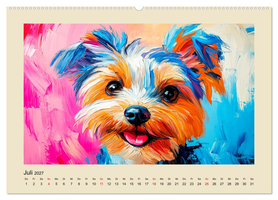 Hundegesichter im Ölgemälde-Stil. Liebliche Vierbeiner erfreuen das Herz! (CALVENDO Premium Wandkalender 2027)
