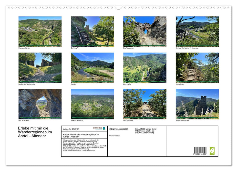 Erlebe mit mir die Wanderregionen im Ahrtal - Altenahr (CALVENDO Wandkalender 2027)